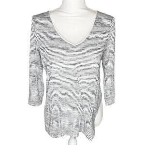 WHMB Striped Knit Neutral Blouse 3/4 sleeves layerded